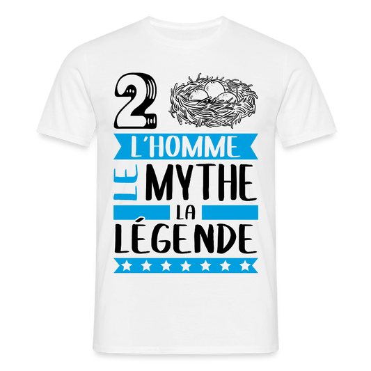 T-shirt homme coloris clair Denis rébus – L’homme, le mythe, la légende - blanc