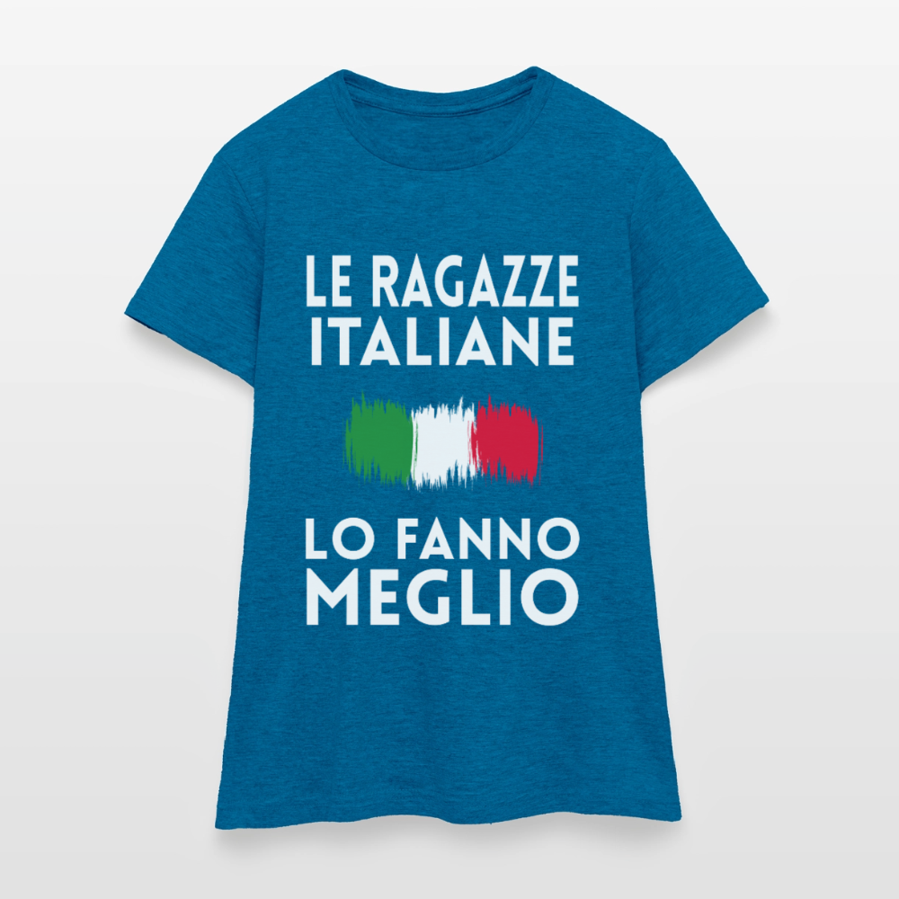 T-shirt femme - Le ragazze italiane lo fanno meglio - bleu saphir antique chiné