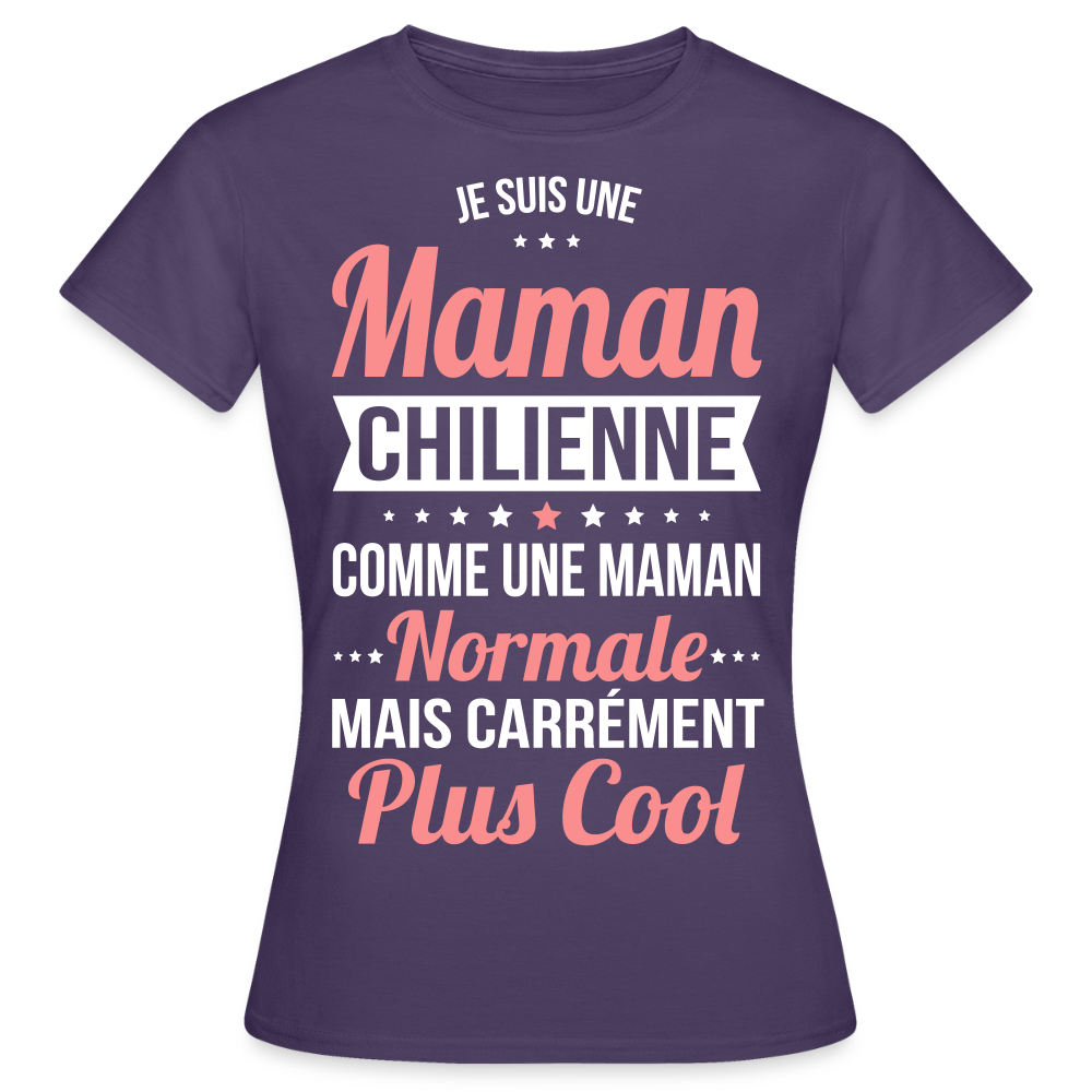T-shirt Femme - Maman Chilienne plus cool - violet foncé