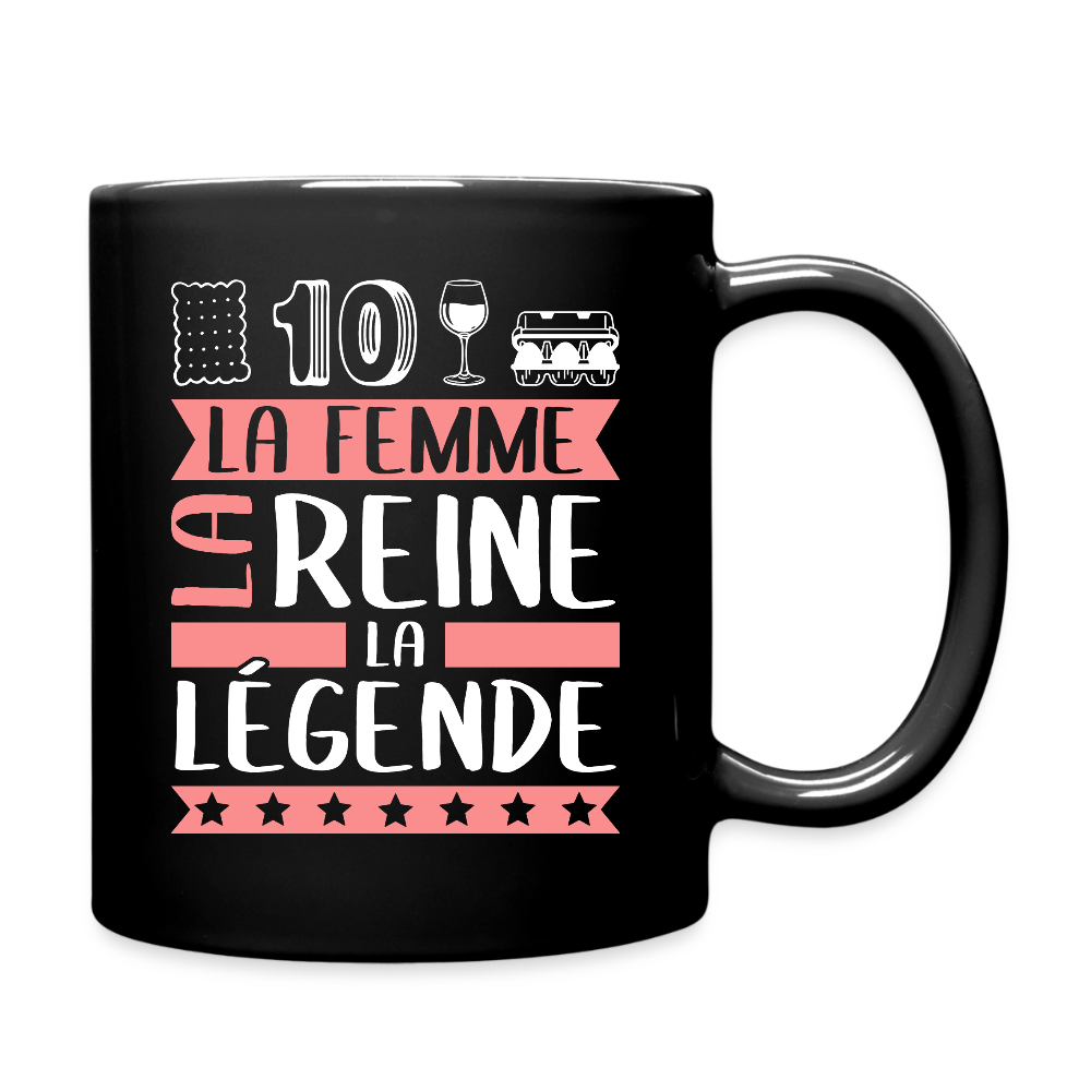 Mug uni Ludivine rébus – La femme, la reine, la légende - noir