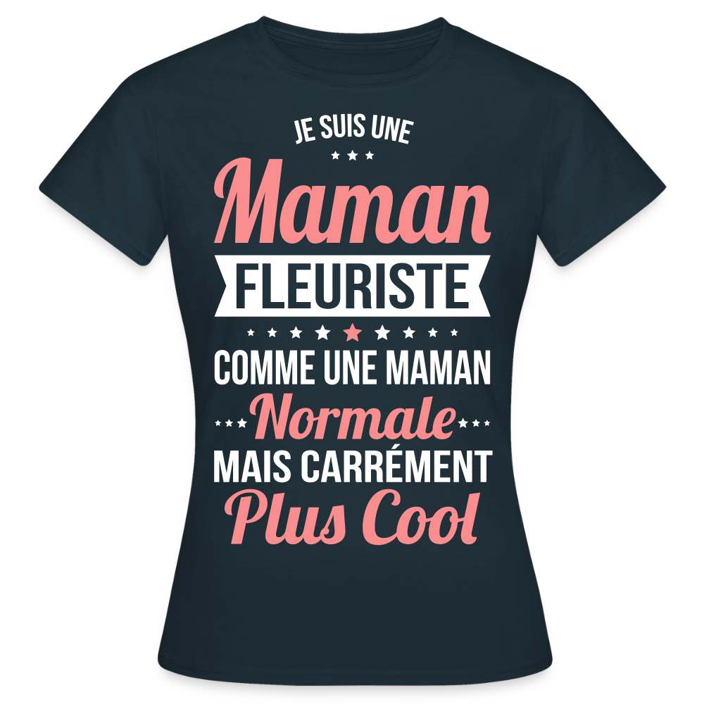 T-shirt Femme - Maman fleuriste plus cool - marine