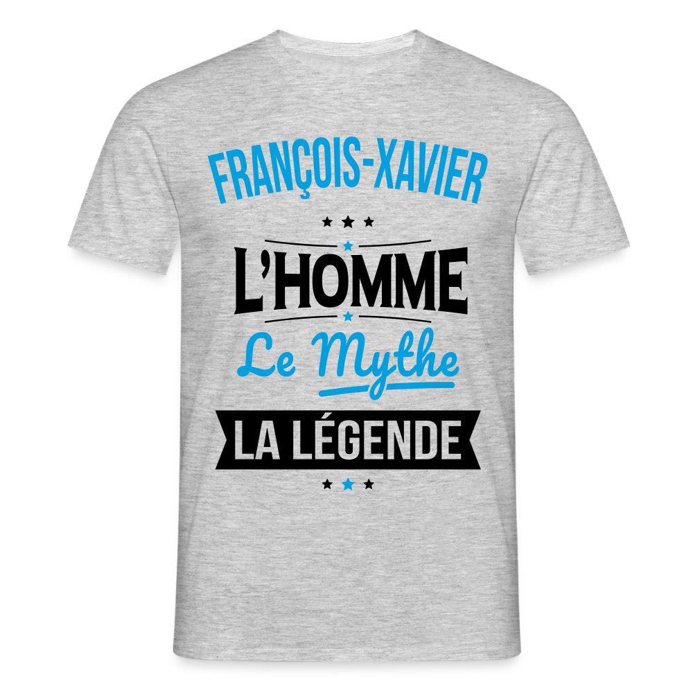 T-shirt Homme - François-Xavier - l'Homme - le Mythe - la Légende - gris chiné
