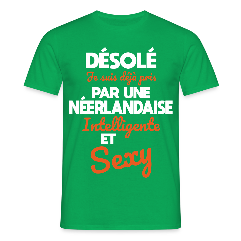 T-shirt Homme -  Je suis déjà pris par une Néerlandaise intelligente et sexy - vert