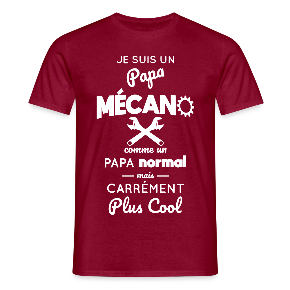 T-shirt Homme - Papa mécano plus cool - rouge brique