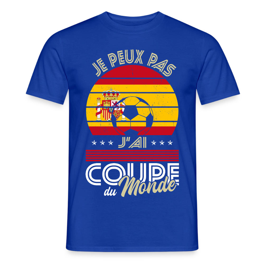 T-shirt Homme - Je peux pas j'ai Coupe du Monde - Espagne - bleu foncé