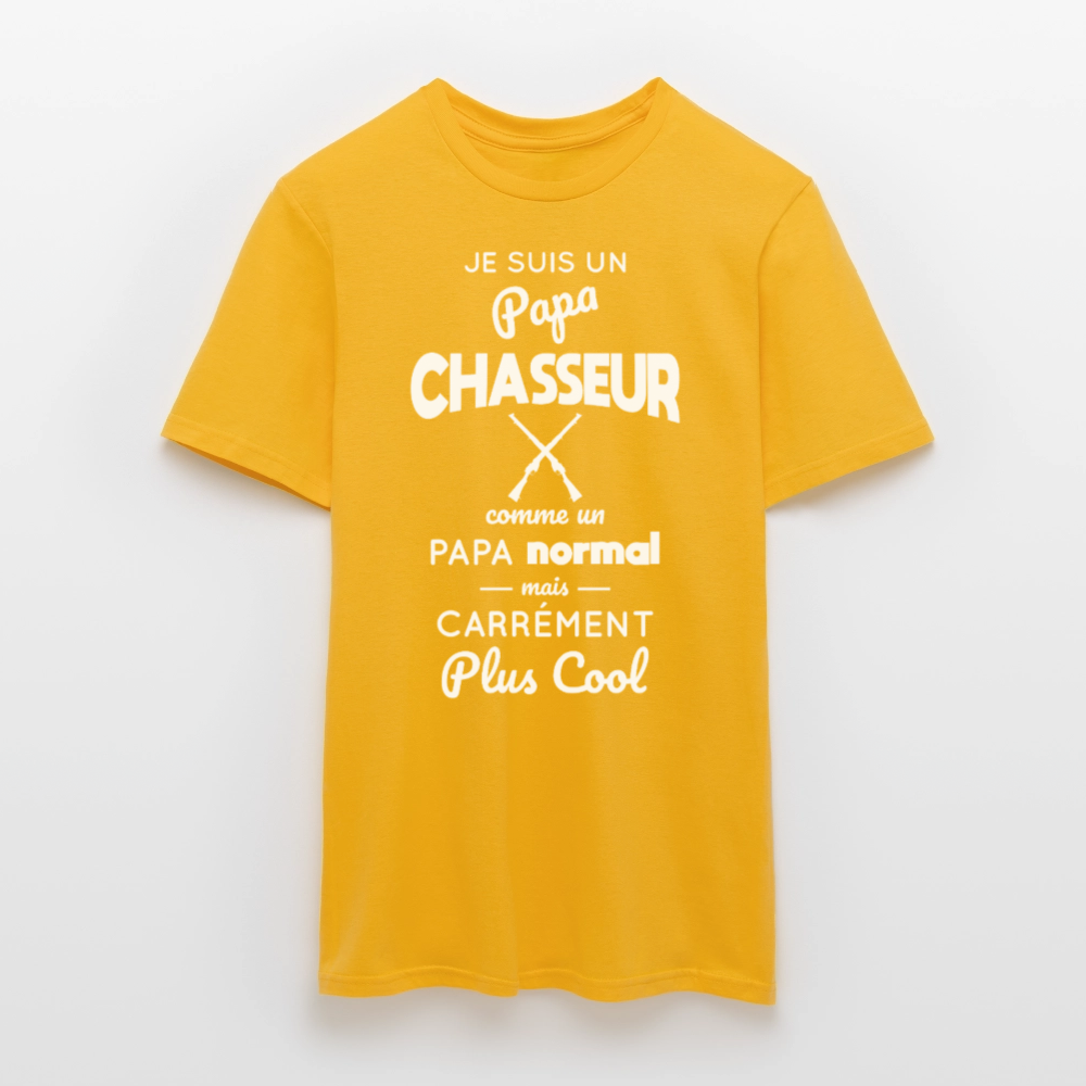 T-shirt Homme - Papa chasseur plus cool - jaune