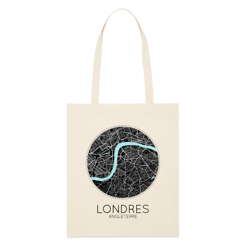 Tote Bag Londres Bio Coloris Clair – Plan de Londres - écru doux