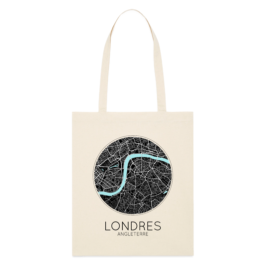 Tote Bag Londres Bio Coloris Clair – Plan de Londres - écru doux