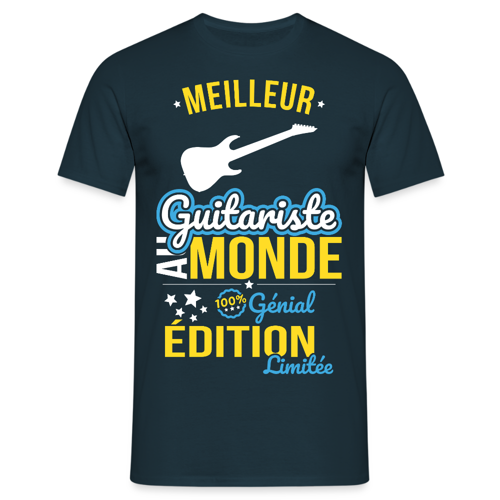 T-shirt Homme - Meilleur Guitariste au monde - 100% génial - marine