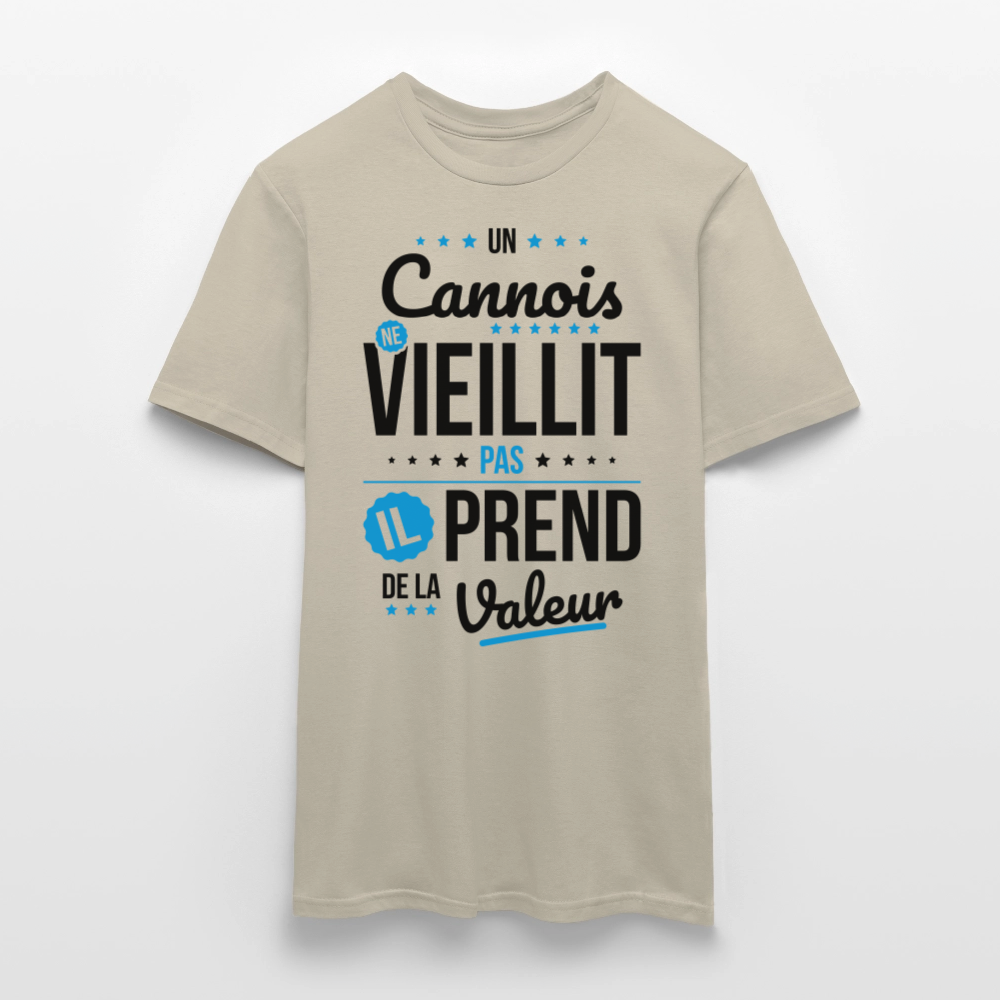T-shirt Homme - Un Cannois ne vieillit pas - beige sable