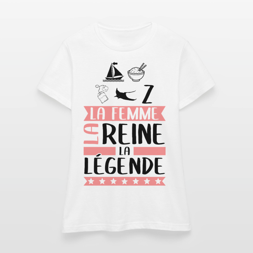 T-shirt femme coloris clair Marie-Thérèse rébus – La Femme, la reine, la légende - blanc