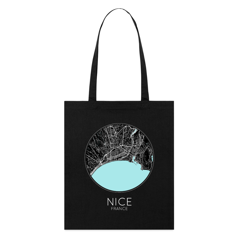 Tote Bag Nice Bio – Plan de Nice - noir
