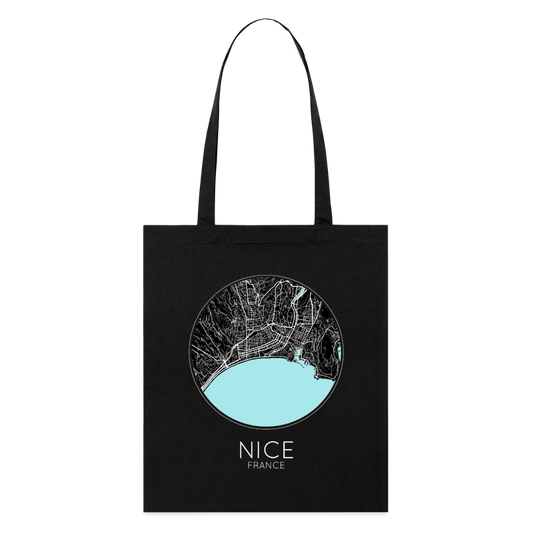 Tote Bag Nice Bio – Plan de Nice - noir
