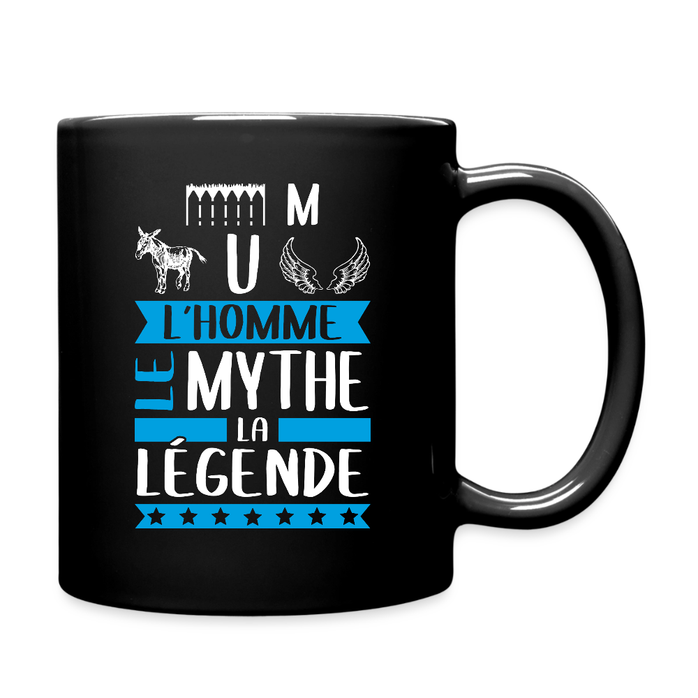 Mug uni Emmanuel rébus – L’homme, le mythe, la légende - noir