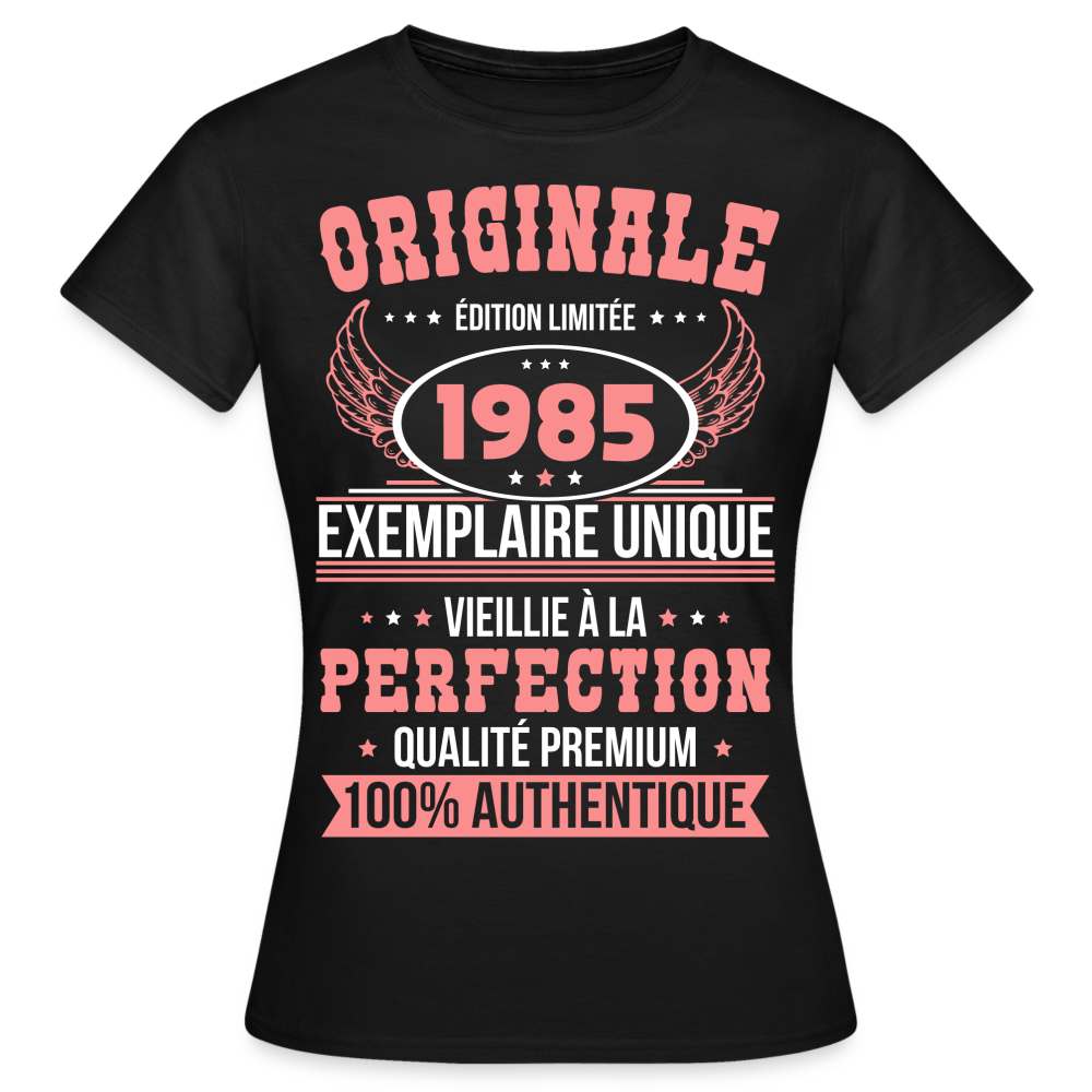 T-shirt Femme - Anniversaire 40 Ans - Originale 1985 - noir
