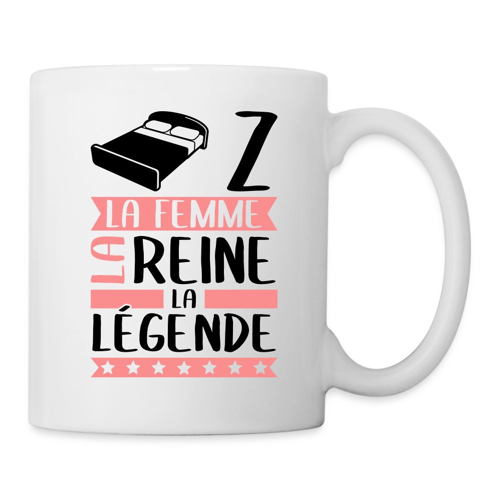 Mug blanc Lise rébus – La femme, la reine, la légende - blanc