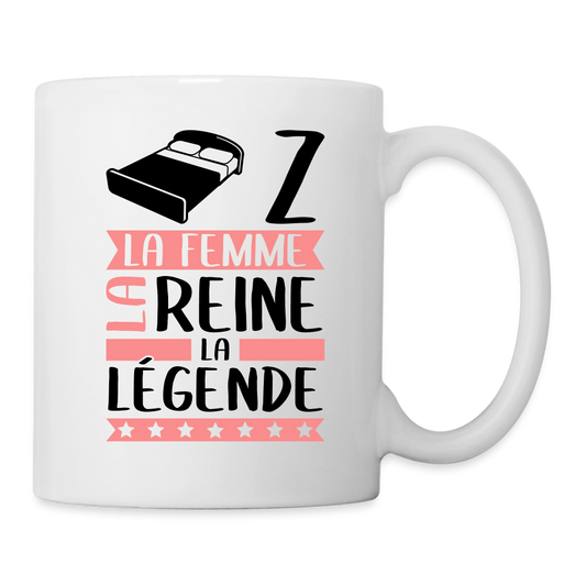 Mug blanc Lise rébus – La femme, la reine, la légende - blanc