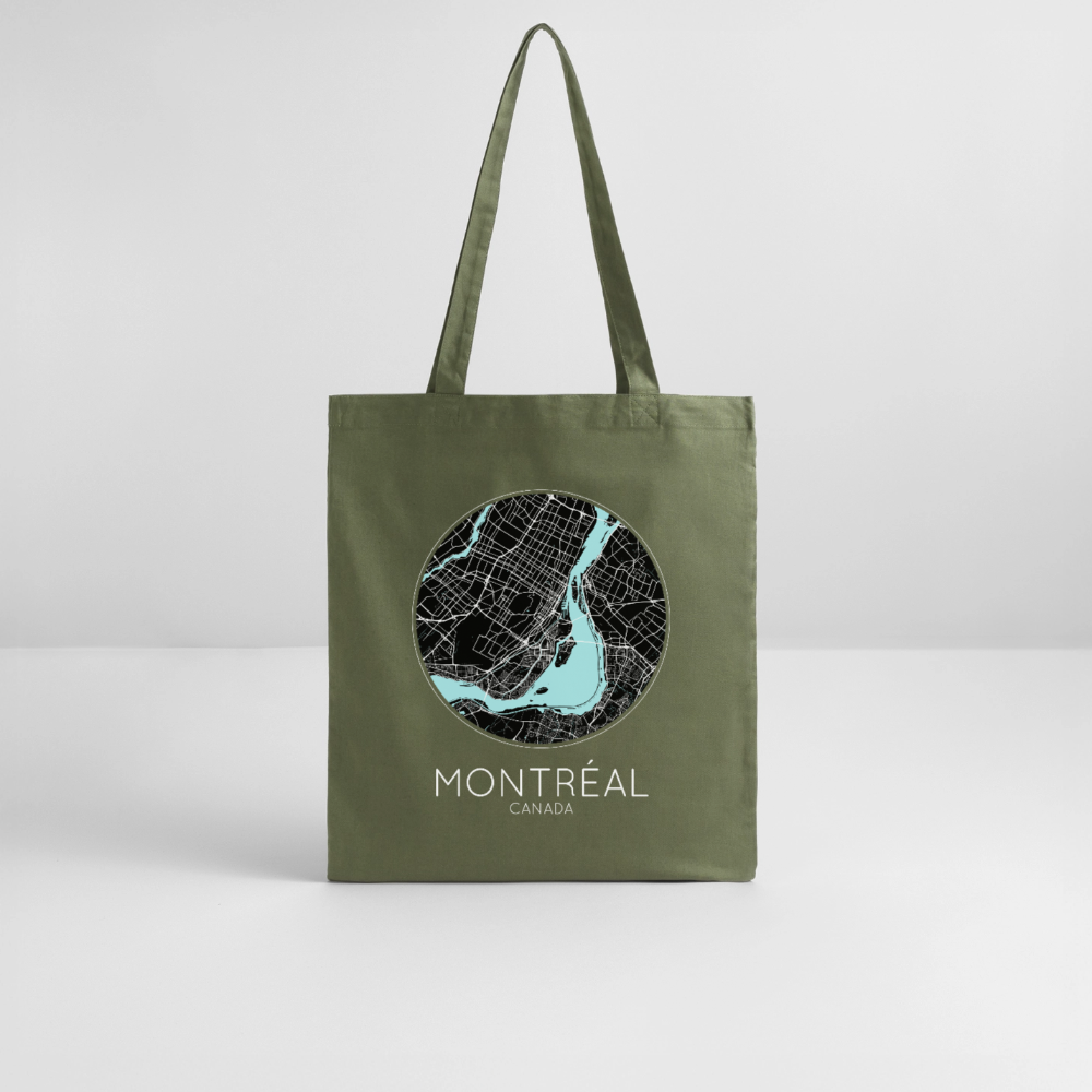 Tote Bag Montréal Bio – Plan de Montréal - kaki