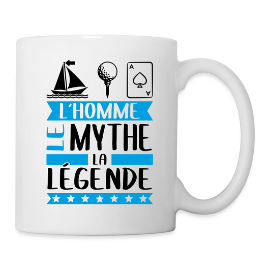 Mug blanc Mathias rébus – L’homme, le mythe, la légende - blanc