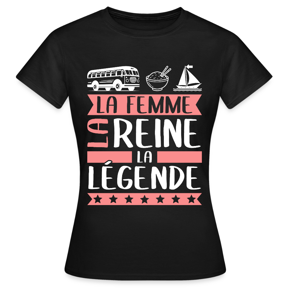T-shirt femme Karima rébus – La femme, la reine, la légende - noir