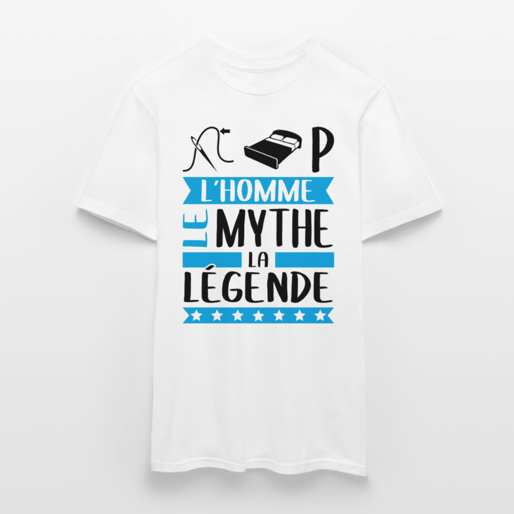 T-shirt homme coloris clair Philippe en rébus – L’homme, le mythe, la légende - blanc