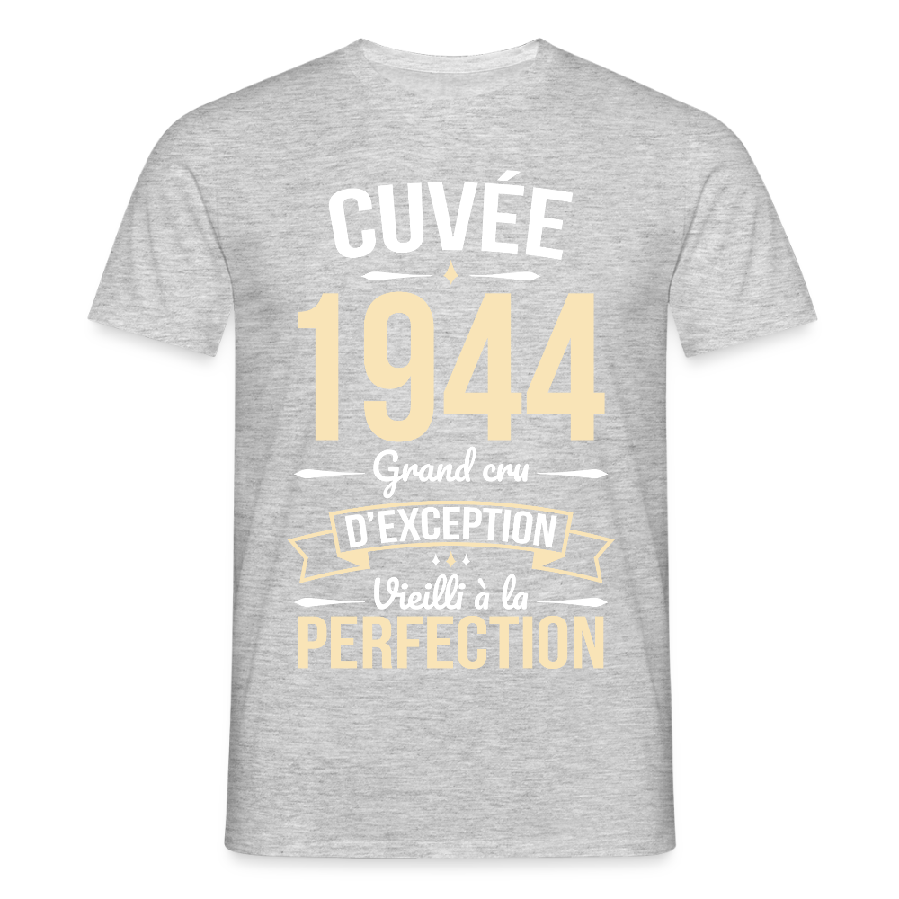 T-shirt Homme - Anniversaire 81 Ans - Cuvée 1944 - gris chiné