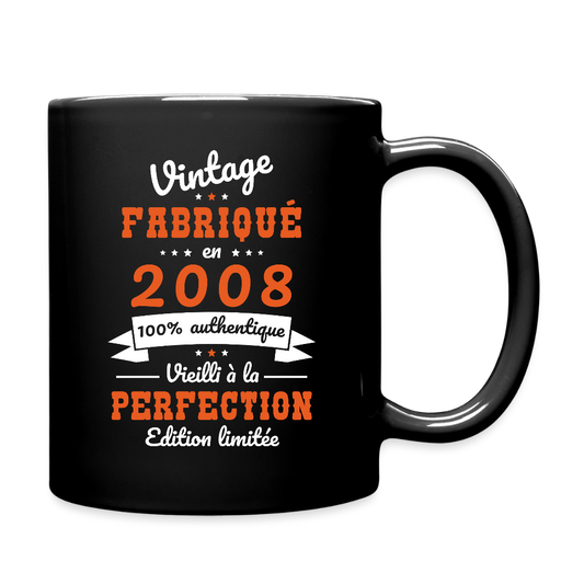 Mug anniversaire homme 18 ans – Vintage 2008 - noir