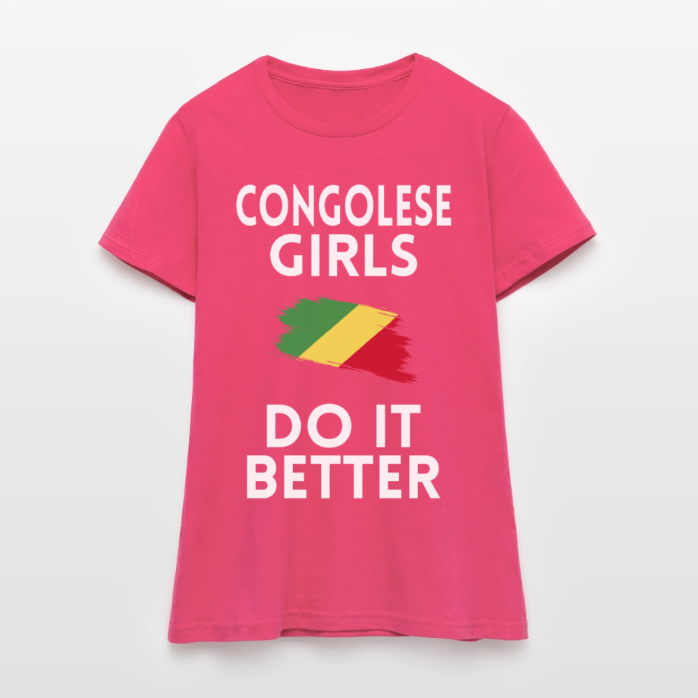 T-shirt femme - Congolese Girls Do It Better - rose azalée