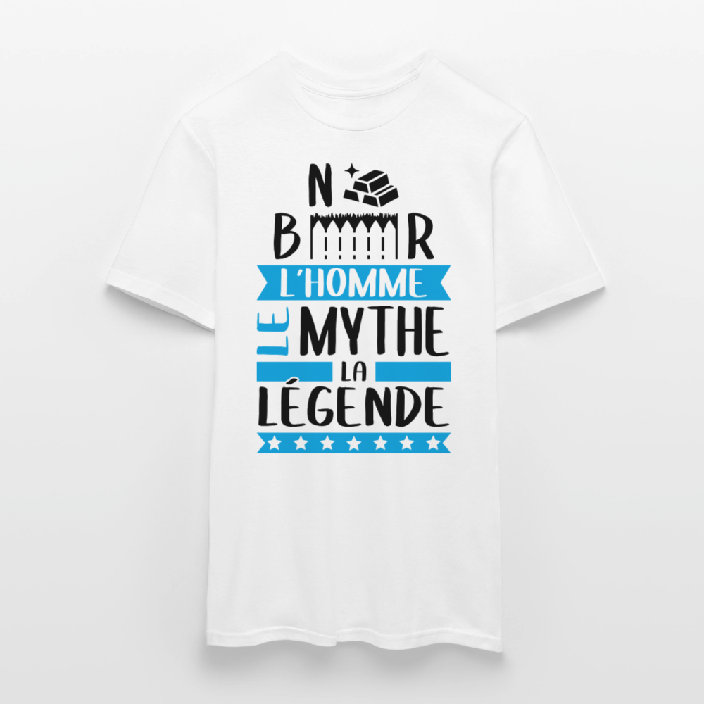 T-shirt homme coloris clair Norbert en rébus – L’homme, le mythe, la légende - blanc