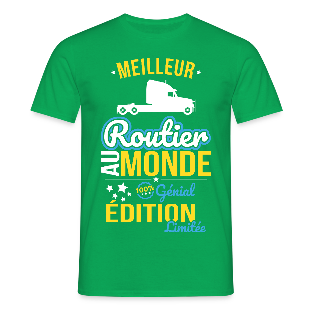 T-shirt Homme - Meilleur Routier au monde - 100% génial - vert