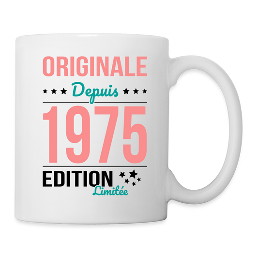 Mug blanc - Anniversaire 50 Ans - Originale depuis 1975 - blanc