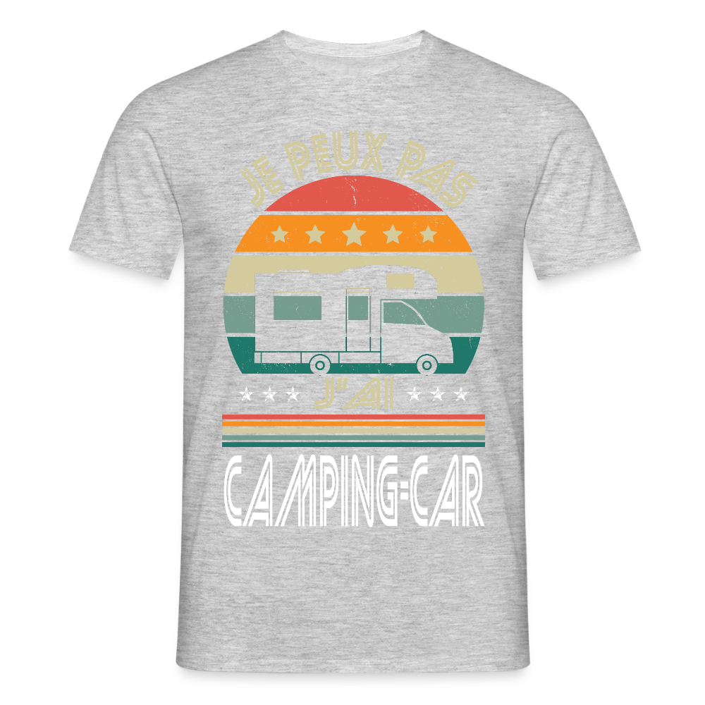 T-shirt Homme - Je peux pas j'ai Camping-car - gris chiné