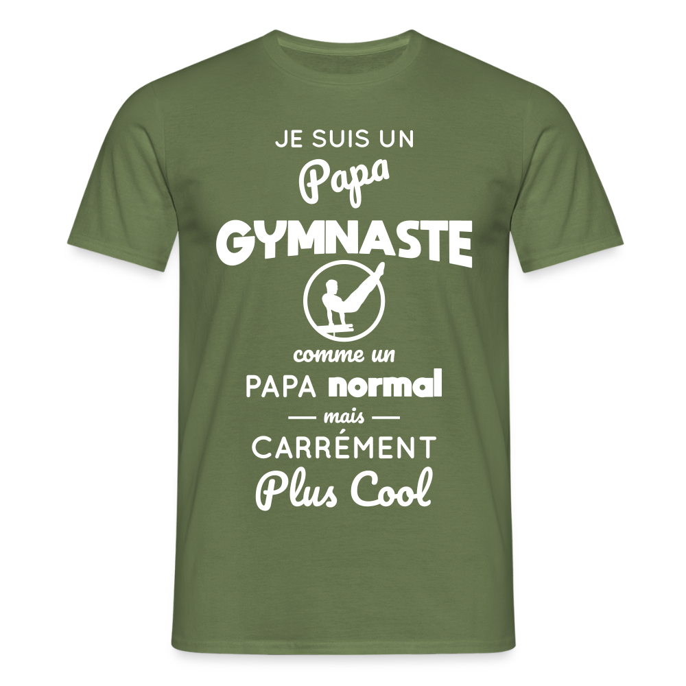 T-shirt Homme - Papa gymnaste plus cool - vert militaire