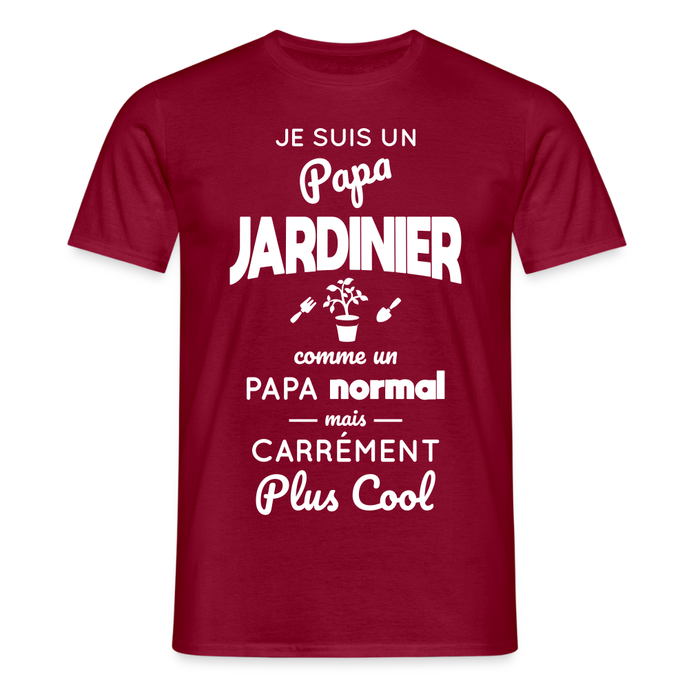 T-shirt Homme - Papa jardinier plus cool - rouge brique