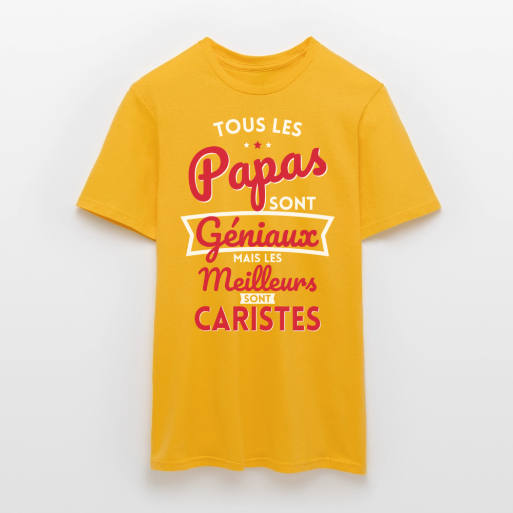 T-shirt Homme - Papas géniaux - Les meilleurs sont caristes - jaune