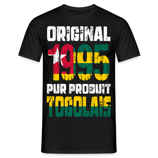 T-shirt Homme - Anniversaire 30 Ans - Original 1995 - Pur produit Togolais - noir