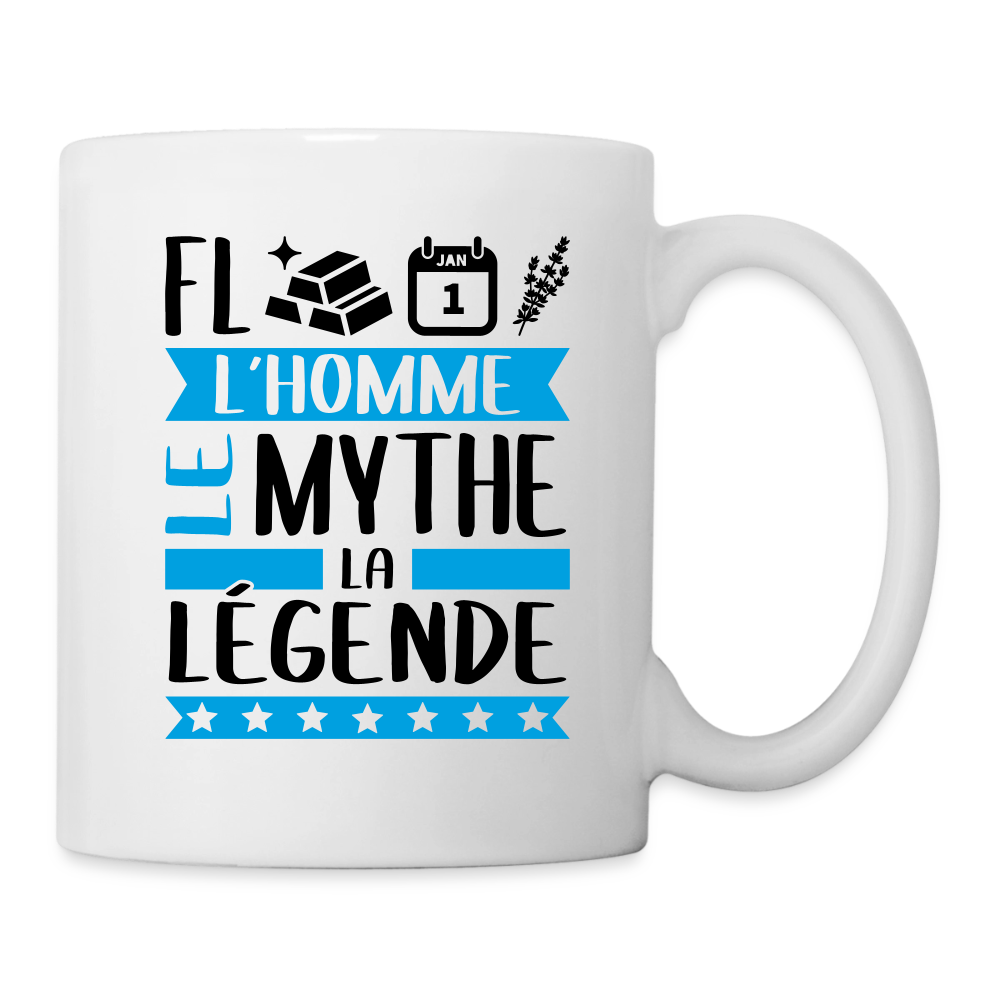 Mug blanc Florentin rébus – L’homme, le mythe, la légende - blanc
