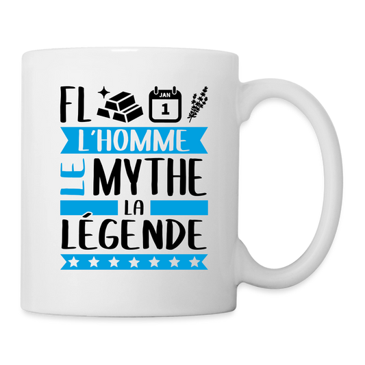 Mug blanc Florentin rébus – L’homme, le mythe, la légende - blanc