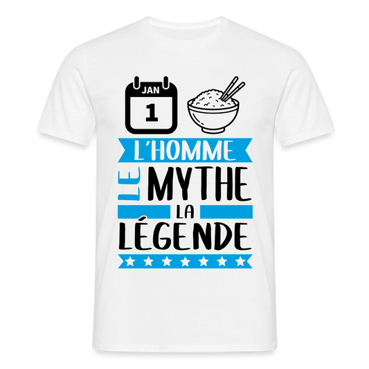 T-shirt homme coloris clair Henry en rébus – L’homme, le mythe, la légende - blanc