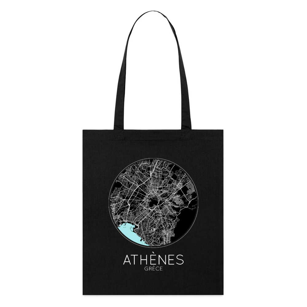 Tote Bag Athènes Bio – Plan d’Athènes - noir