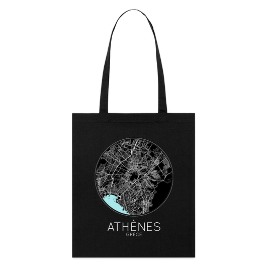 Tote Bag Athènes Bio – Plan d’Athènes - noir