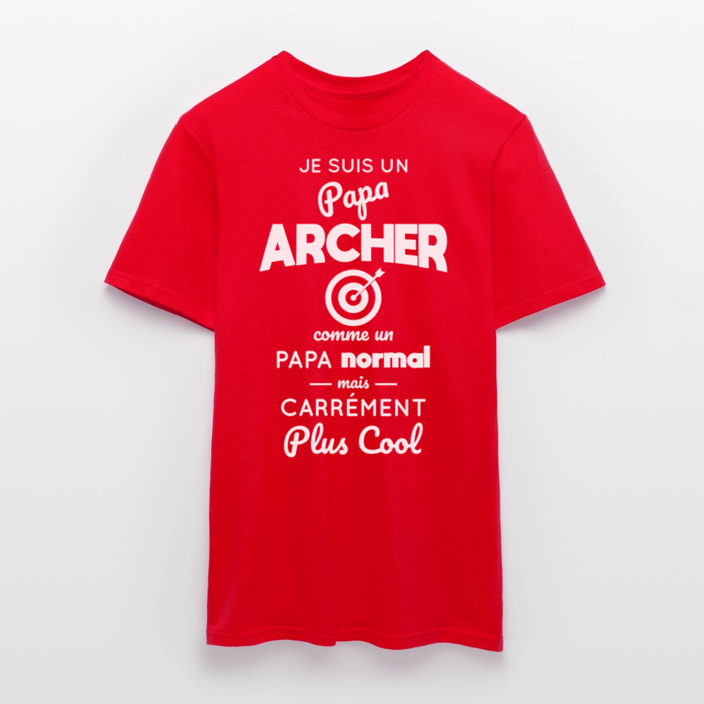 T-shirt Homme - Papa archer plus cool - rouge