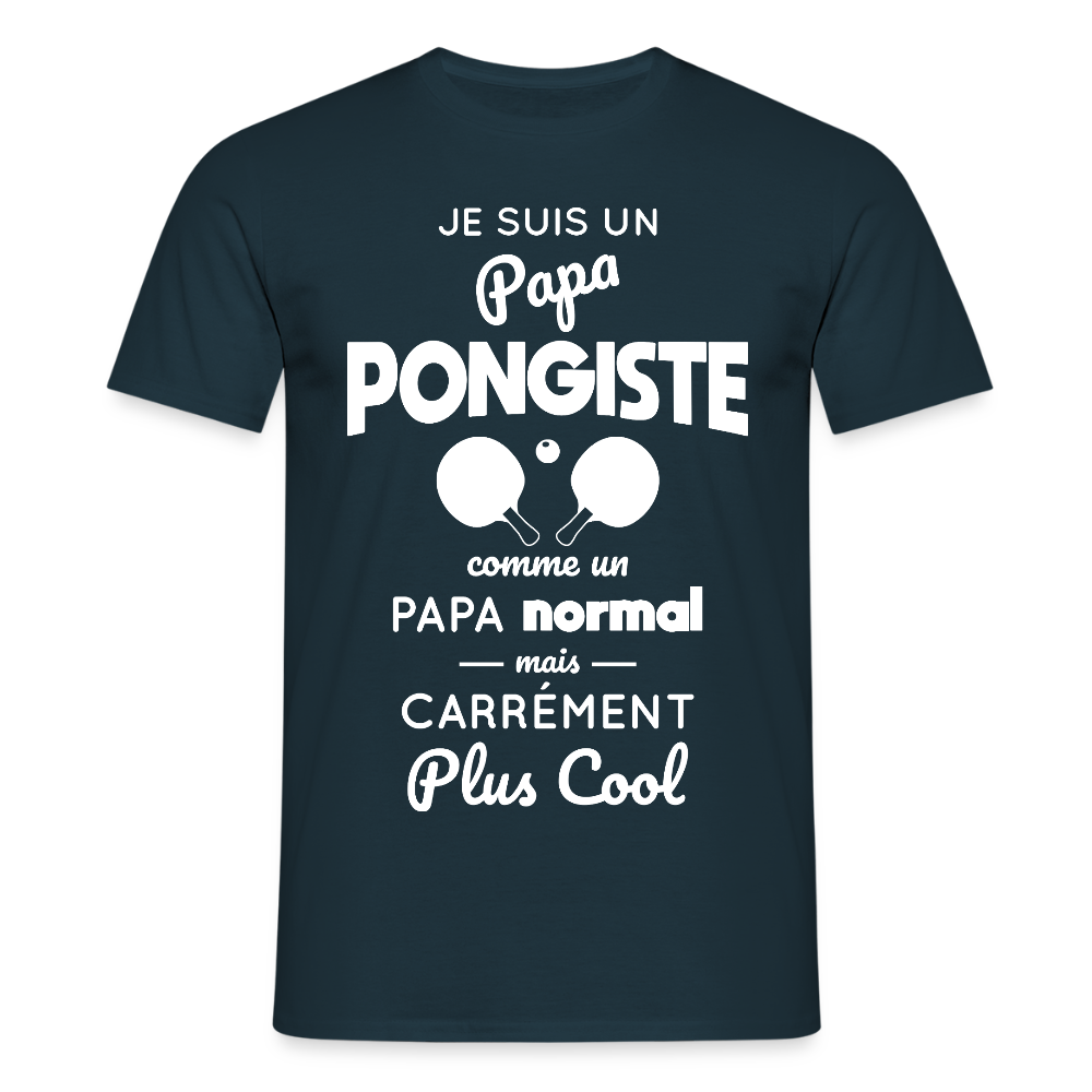 T-shirt Homme - Papa pongiste plus cool - marine