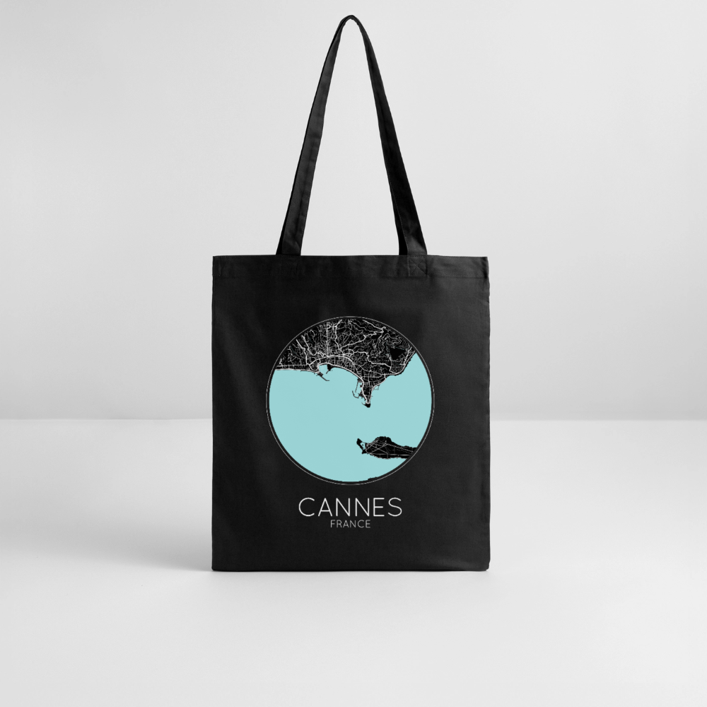 Tote Bag Cannes Bio – Plan de Cannes - noir