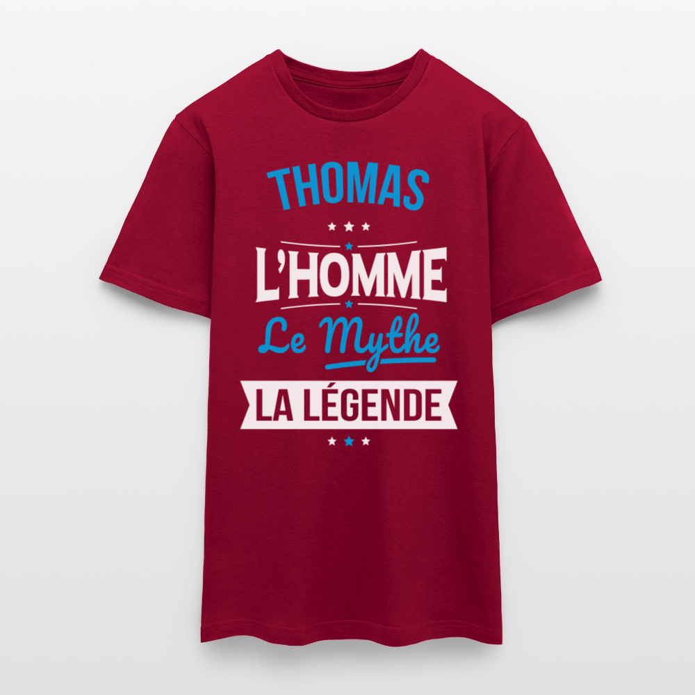 T-shirt Homme - Thomas - l'Homme - le Mythe - la Légende - rouge brique