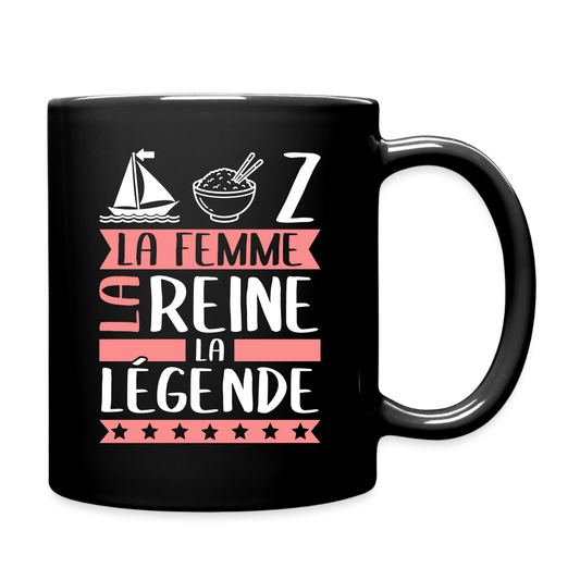 Mug uni Maryse rébus – La femme, la reine, la légende - noir