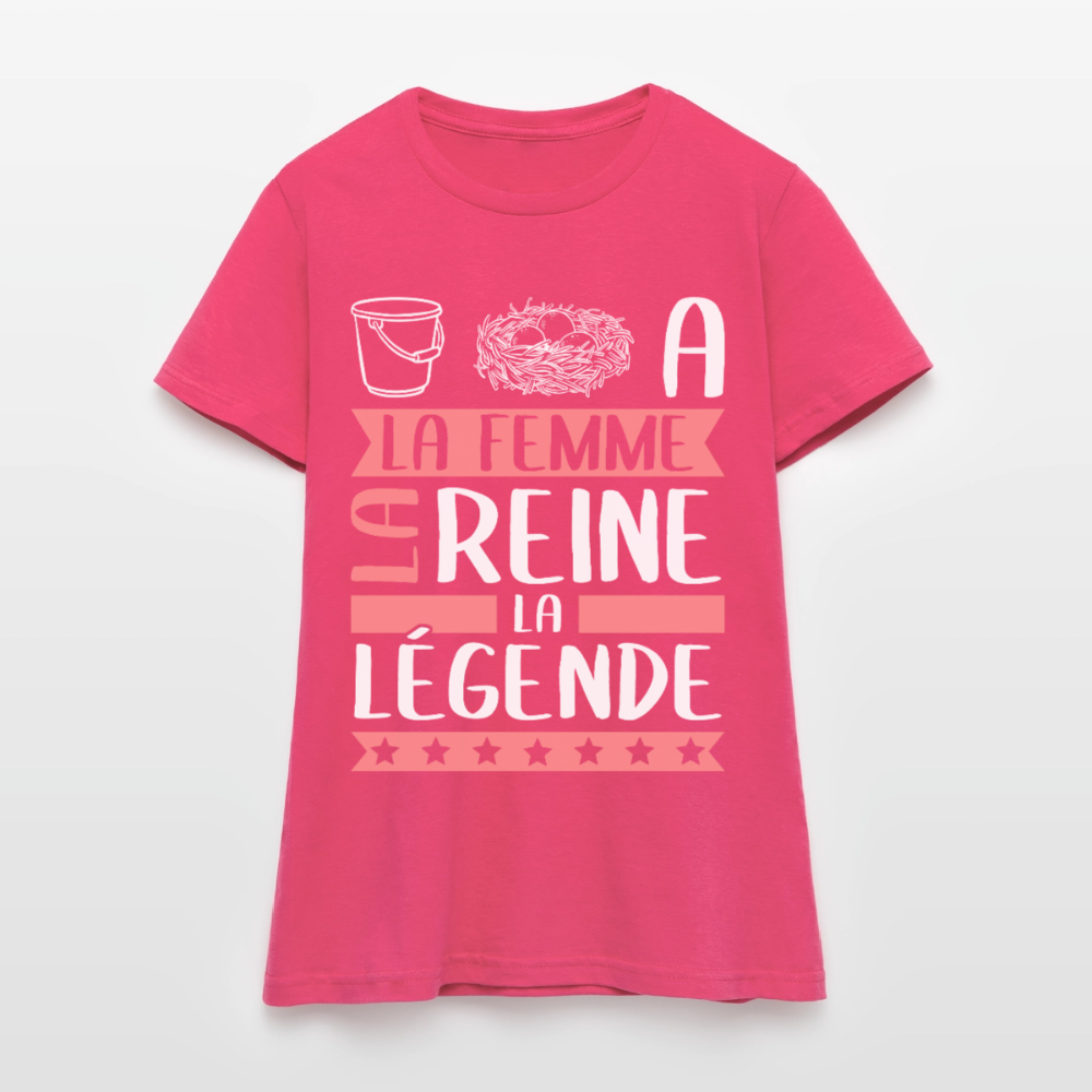 T-shirt femme Sonia rébus – La femme, la reine, la légende - rose azalée