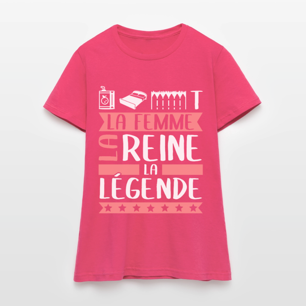T-shirt femme Juliette rébus – La femme, la reine, la légende - rose azalée