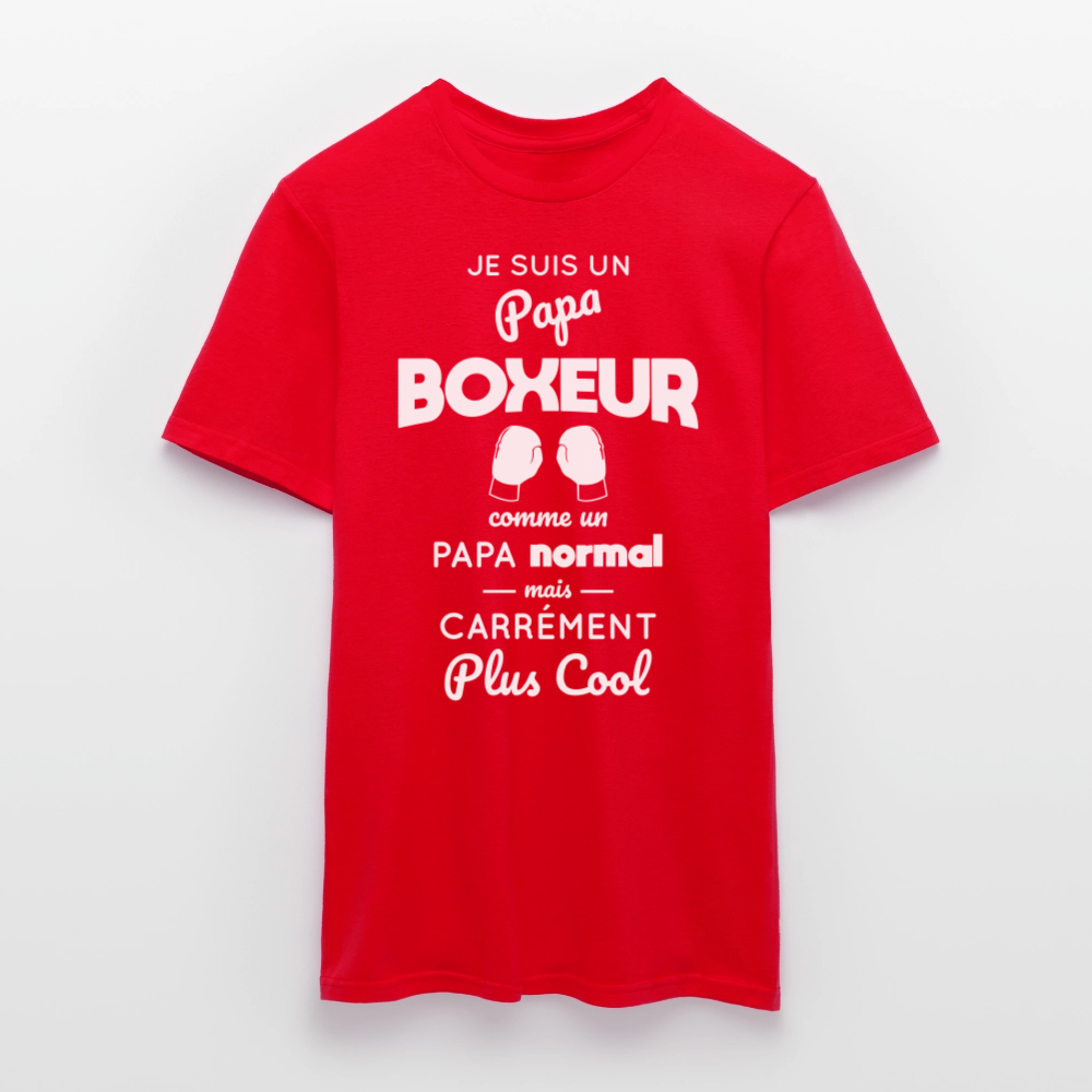 T-shirt Homme - Papa boxeur plus cool - rouge