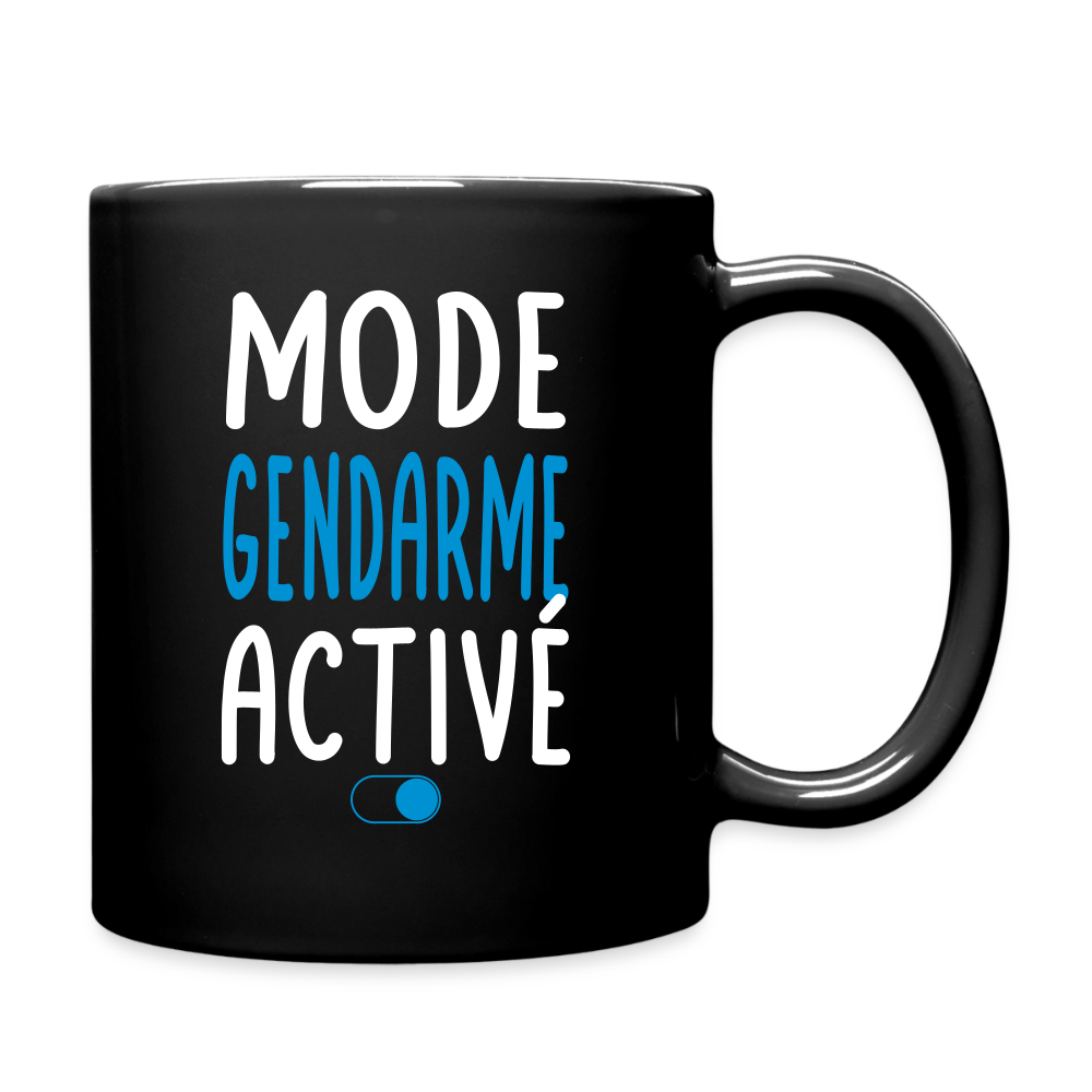 Mug uni - Mode gendarme activé blanc et bleu - noir